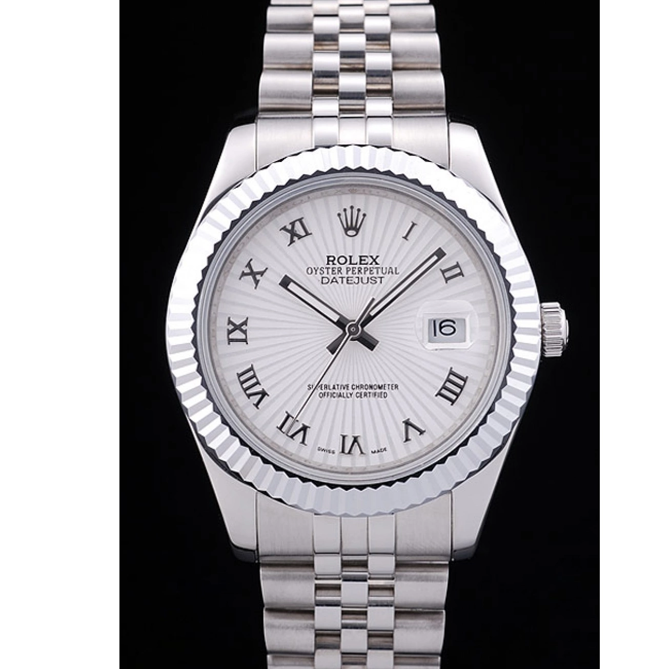 Best AAA Replica Sites Bezel Radial 7478 White Dial Ribbed Rolex Datejust 0606